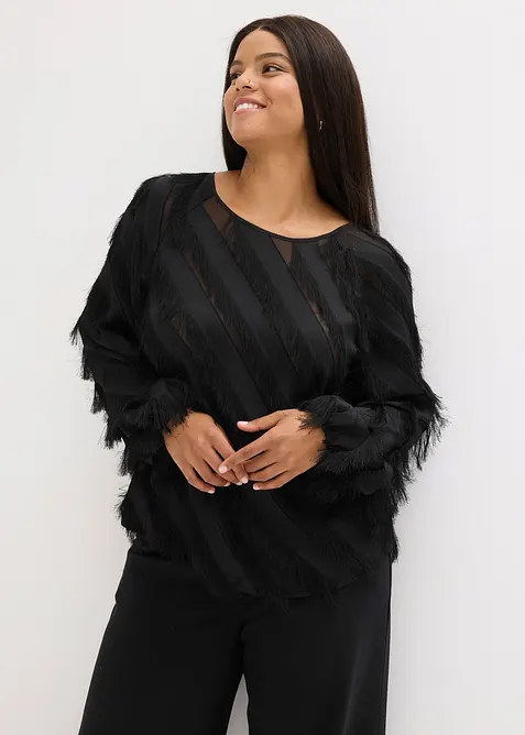 Blouse à détails frangés, bonprix