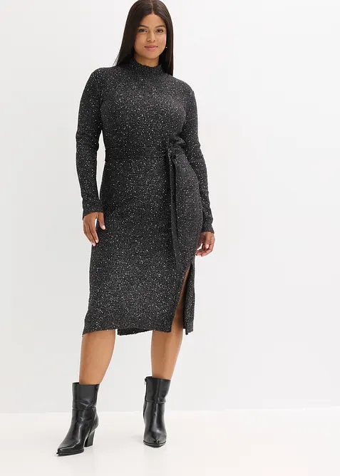 Robe en maille à sequins, bonprix