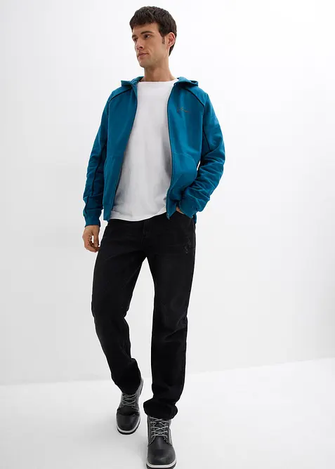 Sweatjacke mit Kontrastdetails aus reiner Baumwolle, bonprix