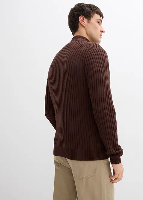 Gerippte Strickjacke aus Baumwoll-Mix, bonprix