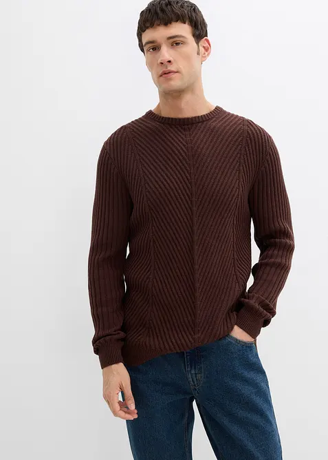 Gerippter Pullover aus Baumwoll-Mix, bonprix