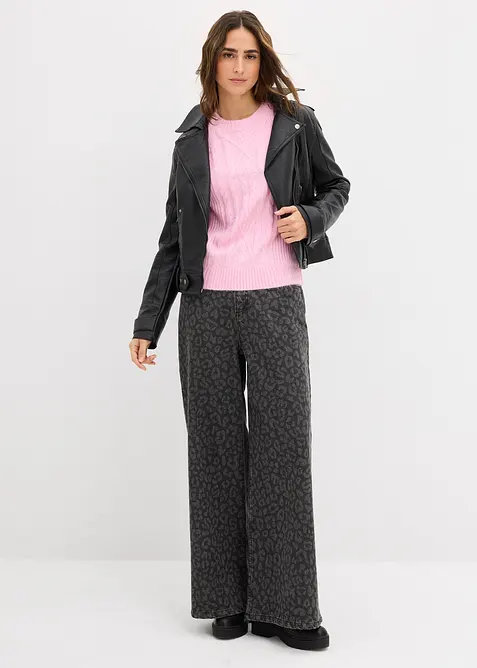 Pull en grosse maille à motif torsadé, bonprix