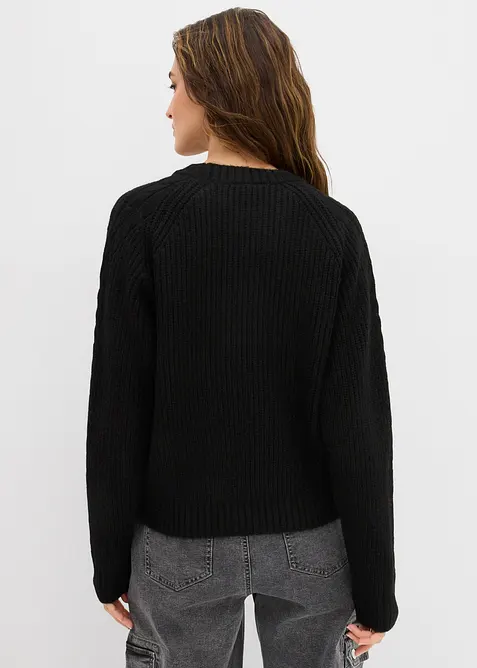 Grobstrick-Pullover mit Zopfmuster, bonprix