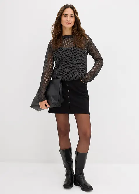 Pull ajouré avec fil lurex, bonprix
