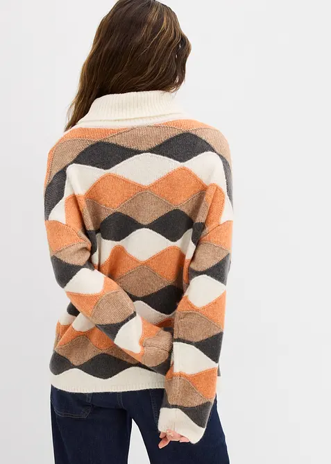 Rollkragenpullover mit Muster, bonprix