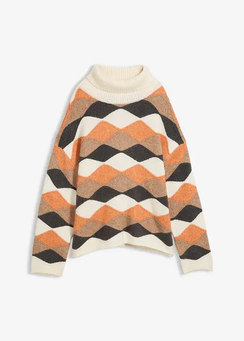 Rollkragenpullover mit Muster, bonprix