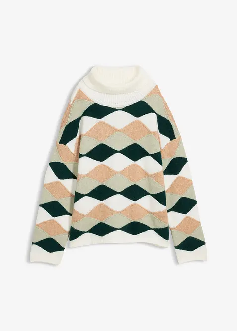 Rollkragenpullover mit Muster, bonprix