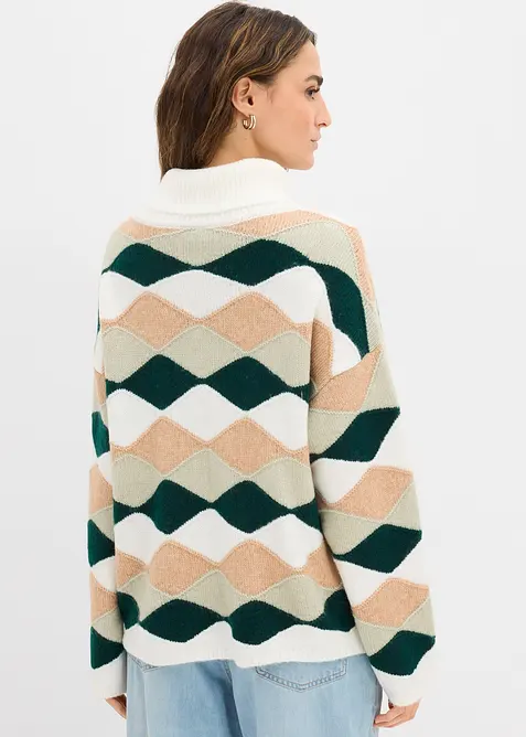 Rollkragenpullover mit Muster, bonprix