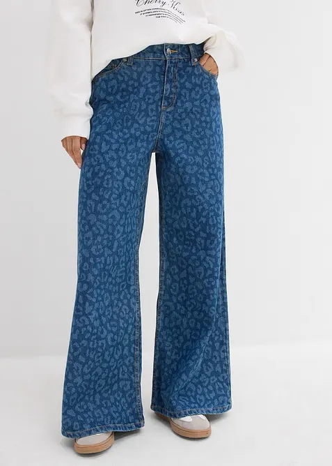 Wide-Leg-Jeans Mid Waist, bonprix