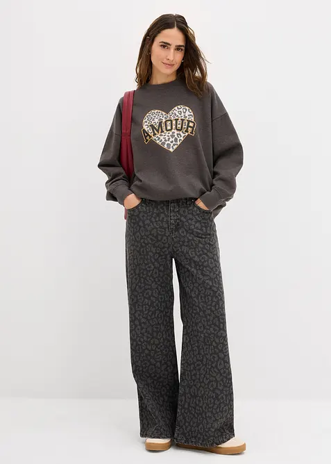 Oversize-Sweatshirt aus Baumwoll-Mix, bonprix