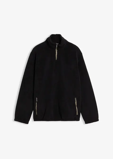 Teddy-Fleecepullover mit praktischen Reißverschlusstaschen, bonprix