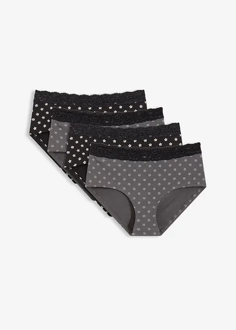 Maxipanty mit Spitze mit Bio-Baumwolle (4er Pack), bonprix