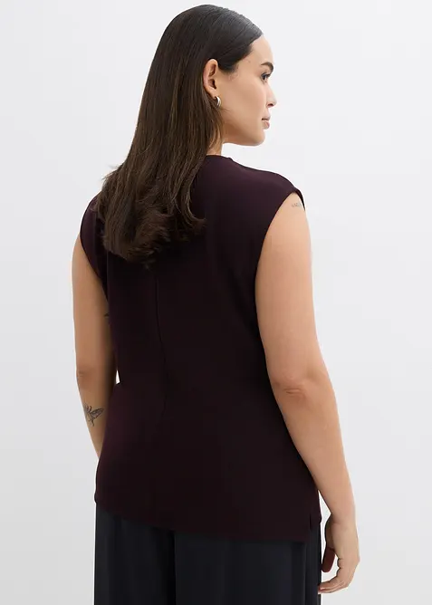 Top mit Zierschnalle aus Crepe, bonprix