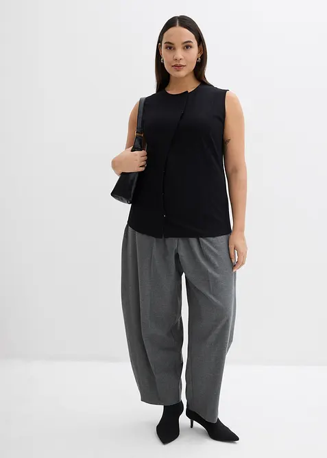 Gilet sans manches asymétrique en Punto di Roma, bonprix