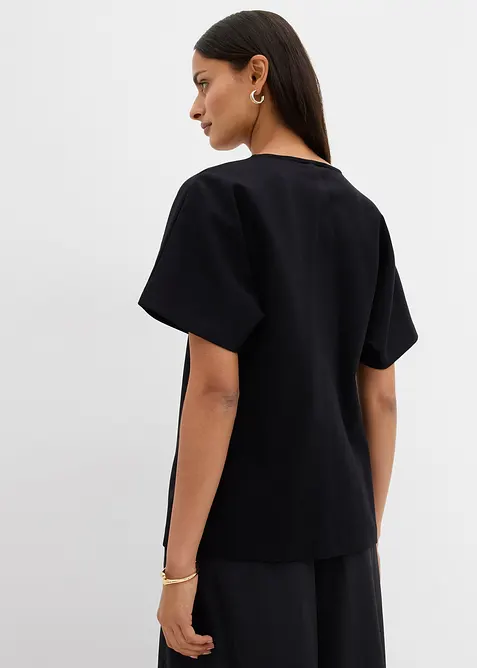 Bequeme Weste mit Zierknopf aus Punto di Roma, bonprix