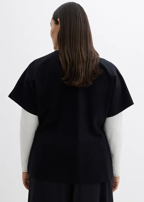 Bequeme Weste mit Zierknopf aus Punto di Roma, bonprix