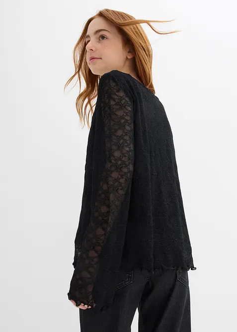 Langarmshirt aus Spitze, bonprix