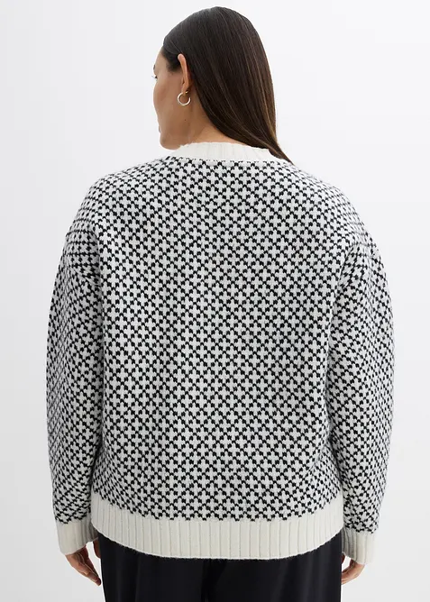 Grobstrick-Pullover mit Wollanteil, bonprix