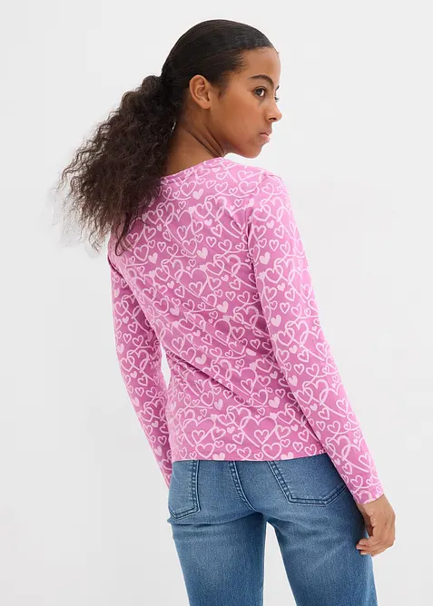 Lot de 3 T-shirts manches longues 100% coton, bonprix