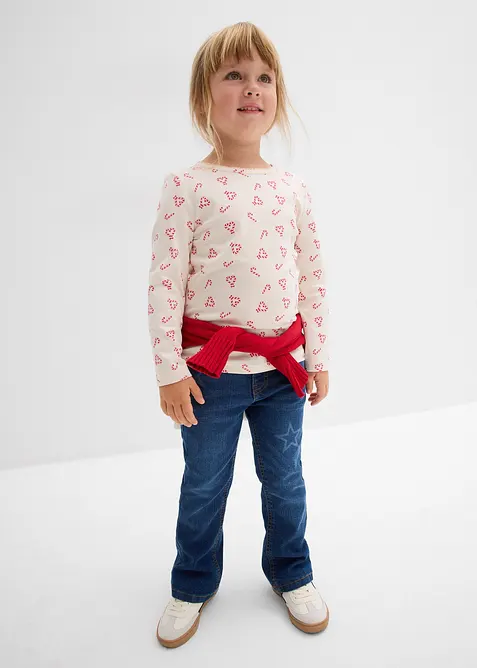 T-shirt manches longues en coton extensible, bonprix