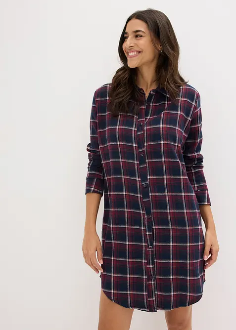 Chemise de nuit boutonnée en flanelle, bonprix