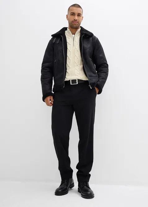 Pull camionneur doux en grosse maille à motif torsadé, bonprix