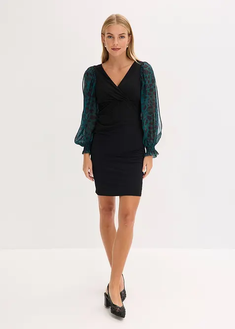 Robe courte et près du corps à manches fendues, bonprix