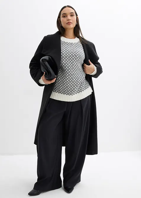 Grobstrick-Pullover mit Wollanteil, bonprix