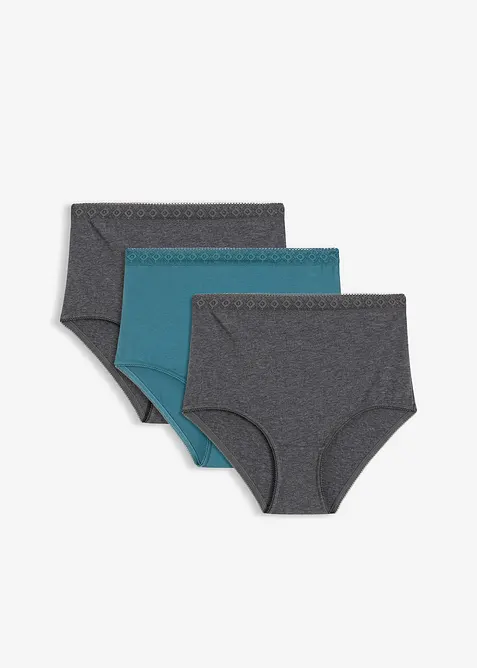 Highwaist Slip mit Baumwolle (3er Pack), bonprix