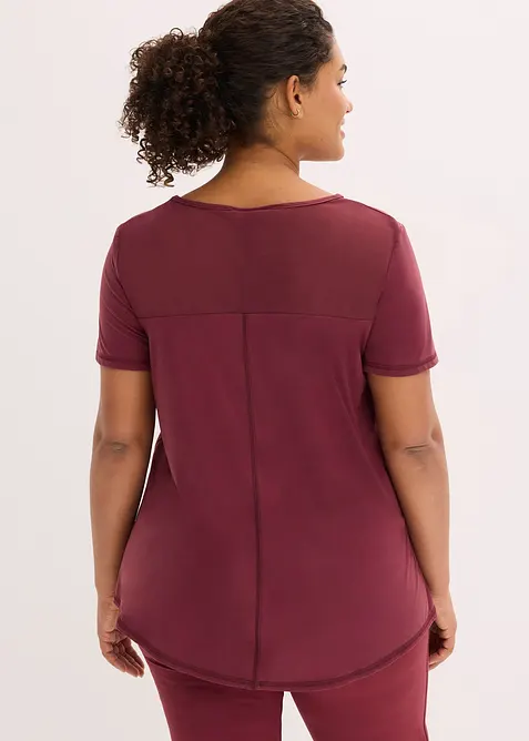 T-shirt technique ultra-doux avec empiècement mesh, séchage rapide, bonprix