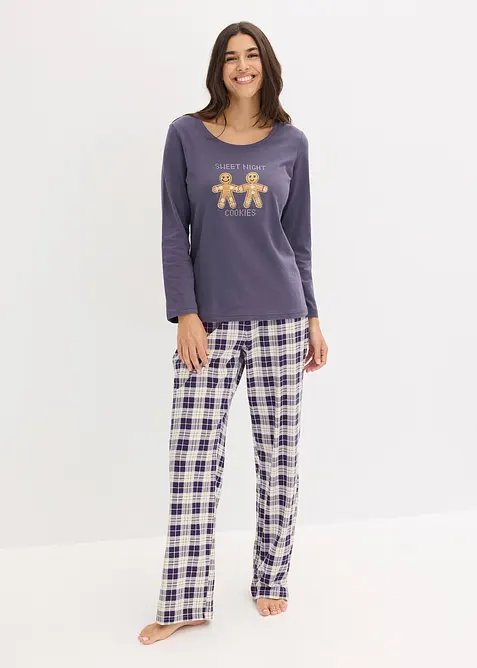 Pyjama mit Flanellhose, bonprix
