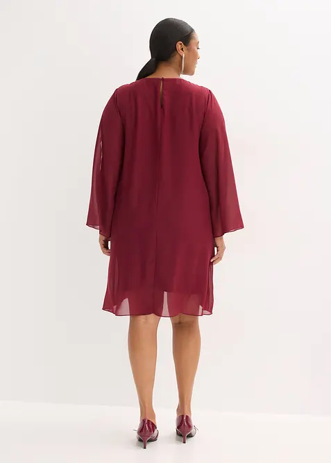 Robe en crêpe à col orné de strass, bonprix