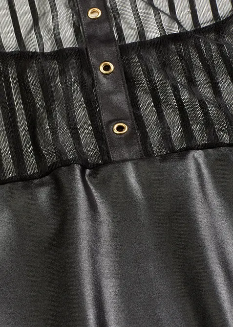 Neckholderkleid mit Wetlook, bonprix