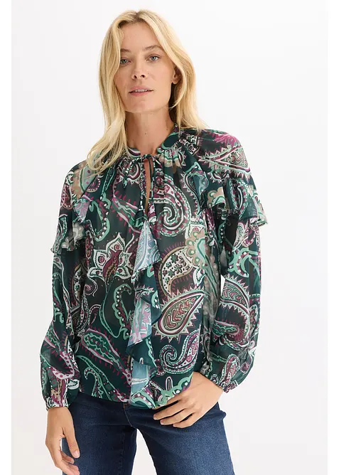 Blouse &agrave; volants, bonprix