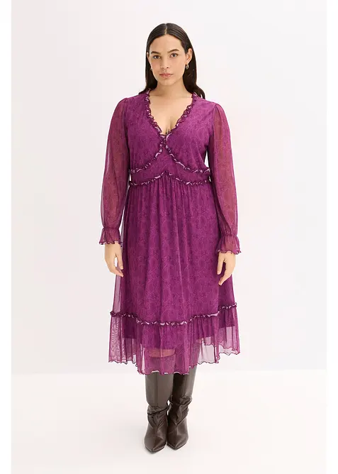 Robe midi en jersey mesh, bonprix