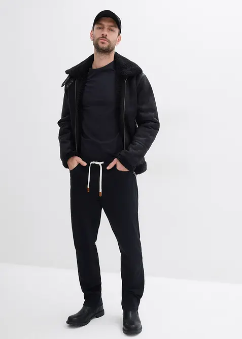 Regular Fit Stretch-Schlupfhose, Straight, bonprix