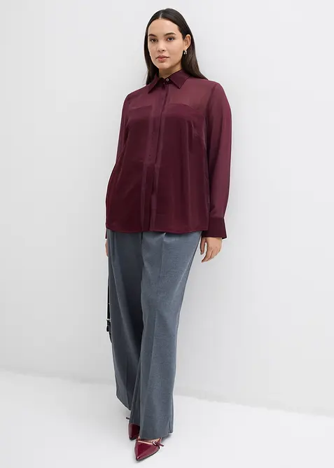 Chemisier avec empiècements en satin, bonprix