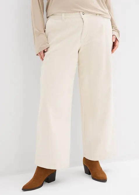 Pantalon large en velours côtelé, bonprix