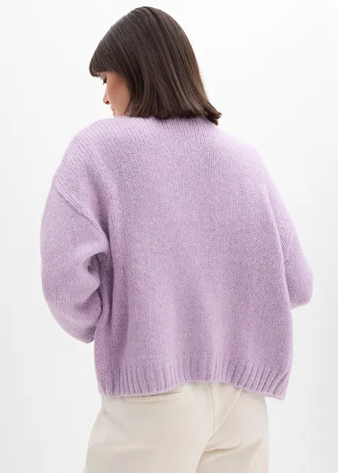 Verkürzte Oversize Grobstrickjacke, bonprix