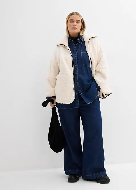 Oversize Teddy-Fleece Jacke, bonprix