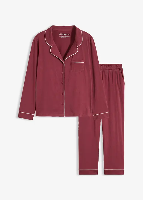Pyjama aus weicher Baumwolle mit Knopfleiste, bonprix