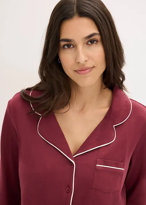 Pyjama aus weicher Baumwolle mit Knopfleiste, bonprix