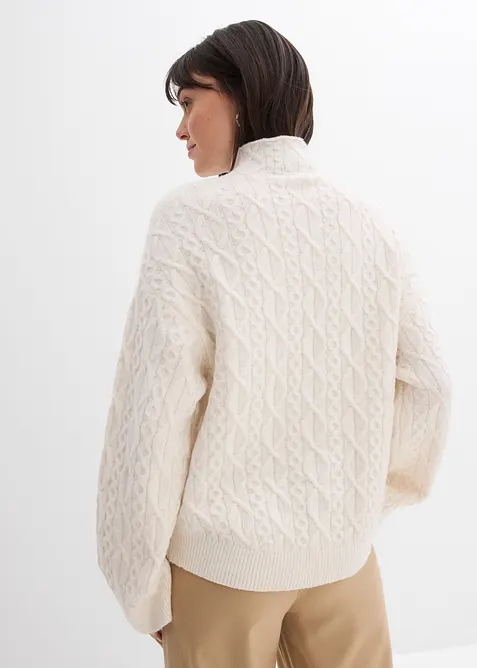 Pull en maille torsadée, bonprix