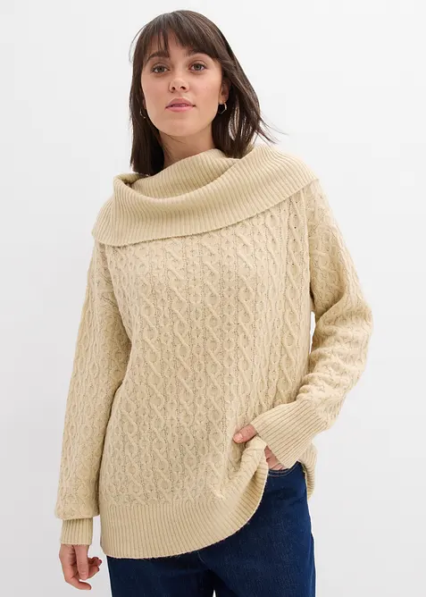 Pull &agrave; motif torsad&eacute;, bonprix