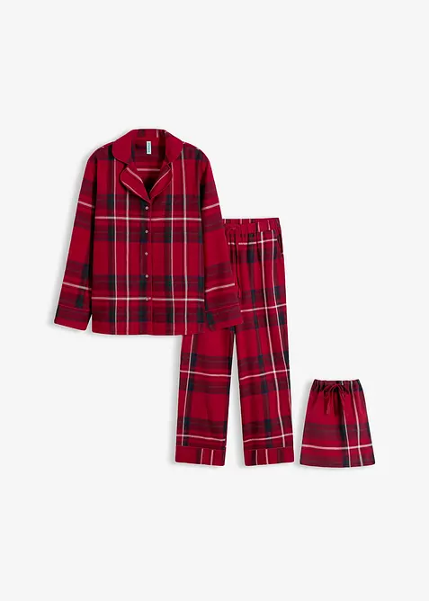 Flanell Pyjama aus weicher Baumwolle mit Geschenktasche, bonprix