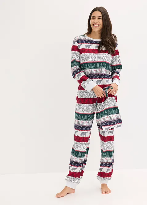 Pyjama aus weicher Baumwolle mit Geschenktasche, bonprix