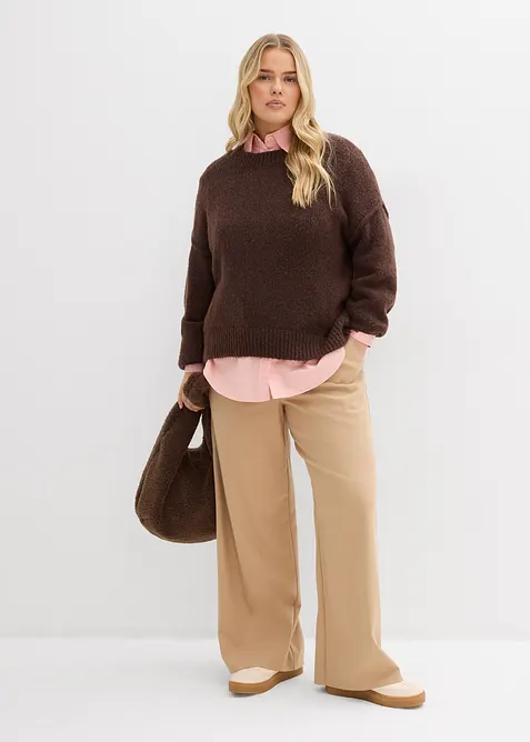 Hose in Wolloptik mit Bequembund, bonprix