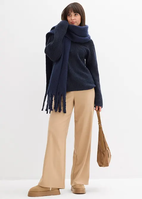 Gerippter Oversize-Pullover, bonprix