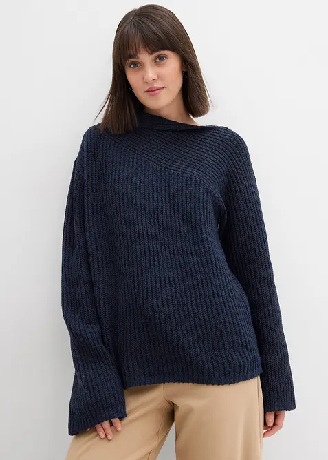 Gerippter Oversize-Pullover, bonprix