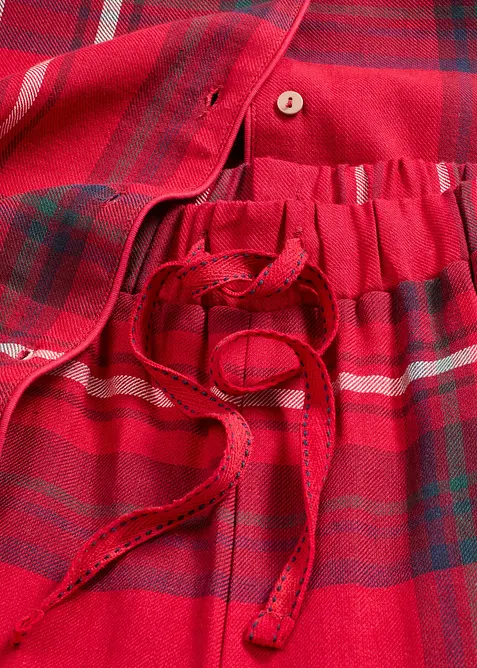 Flanell Pyjama aus weicher Baumwolle mit Geschenktasche, bonprix